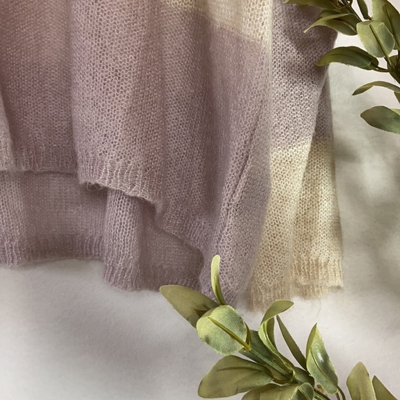 EUC Free People Lavender & Cream Stripe Baggy loose knit sweater - Picture 3 of 6